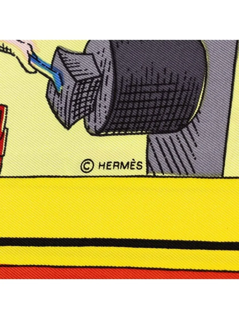Hermes Carre 90 L'alphabet Des Metiers the Abcs of Work Scarf Yellow Black